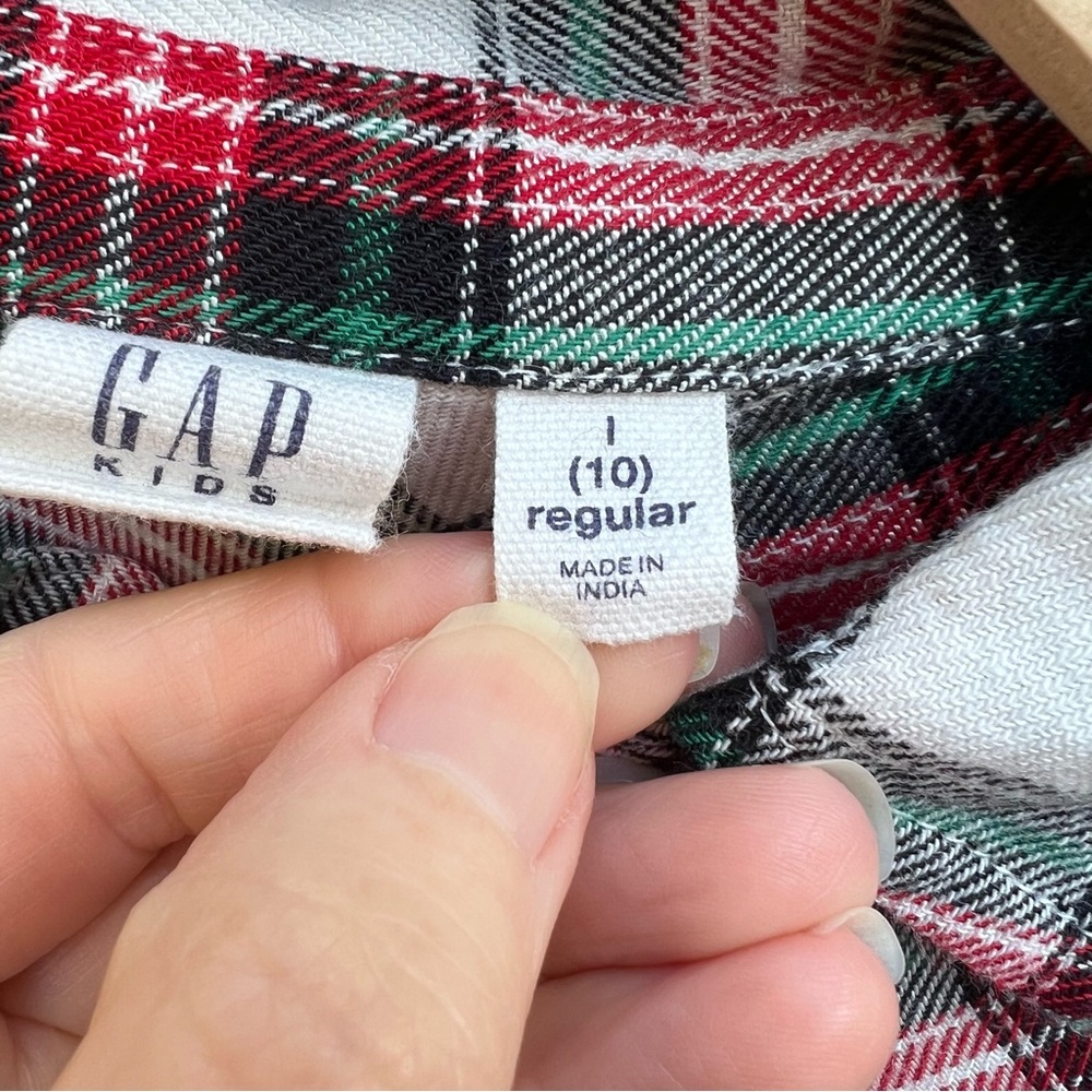 Gap Girls Christmas Plaid Shirt - Picture 5 of 6